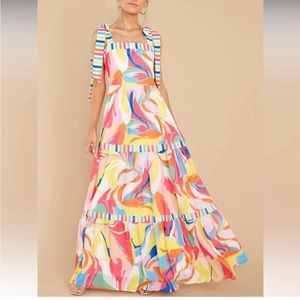 NWT Colorful Tiered Maxi